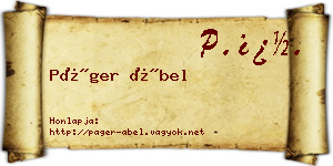 Páger Ábel névjegykártya