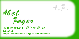 abel pager business card